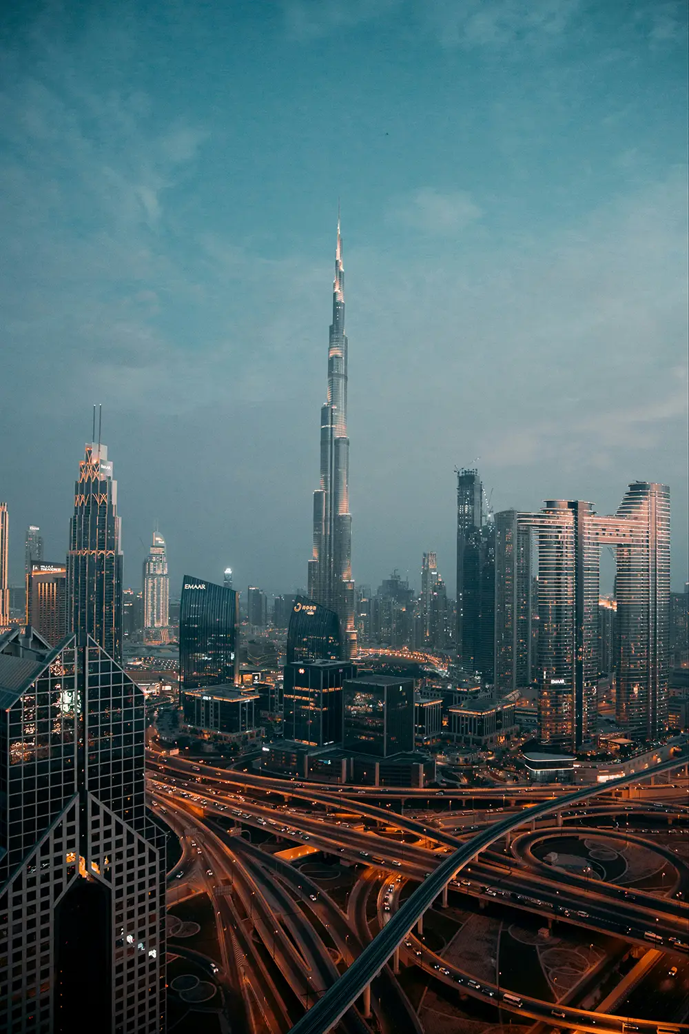 Dubai skyline and Burj Khalifa - Katsaros & Associates UAE office location